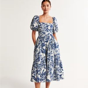Emerson Poplin Puff Sleeve Midi Dress